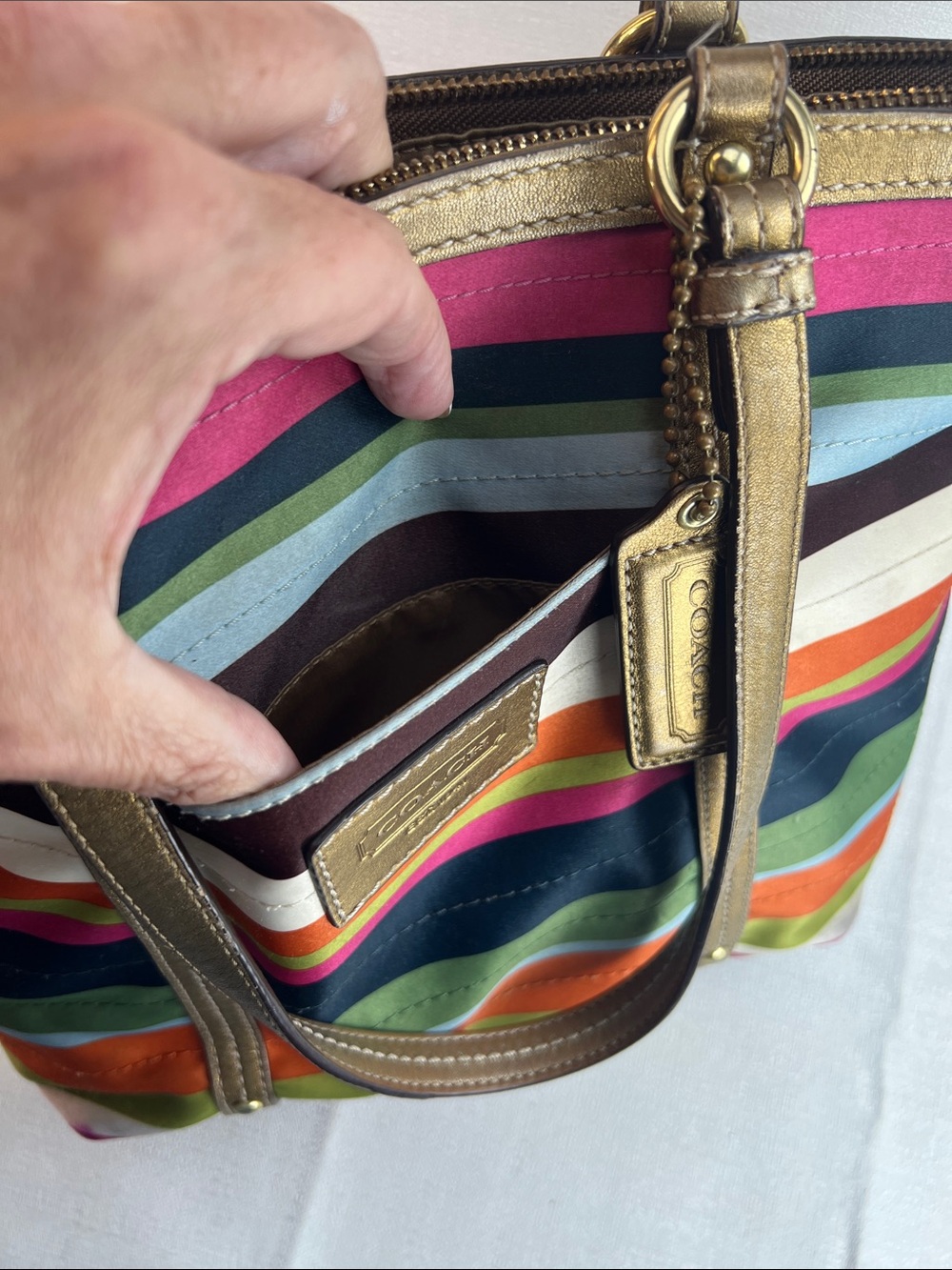 Coach 2008 Legacy stripes coach tote - Picture 9 of 11